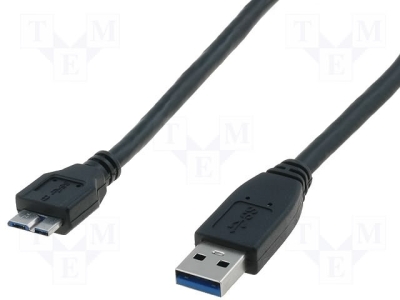 Кабел AK-300116-0025-S Кабел; USB 3.0; USB A щепсел, USB B micro щепсел; никелиран